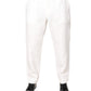 Dolce & Gabbana White Linen Mid Waist Men Dress Pants