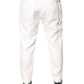 Dolce & Gabbana White Linen Mid Waist Men Dress Pants