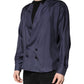 Dolce & Gabbana Dark Blue Silk Double Breasted Shirt