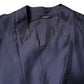 Dolce & Gabbana Dark Blue Silk Double Breasted Shirt