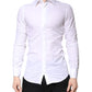 Dolce & Gabbana White Cotton GOLD Dress Formal Collared Shirt