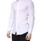Dolce & Gabbana White Cotton GOLD Dress Formal Collared Shirt