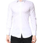 Dolce & Gabbana White Cotton GOLD Dress Formal Collared Shirt