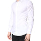 Dolce & Gabbana White Cotton GOLD Dress Formal Collared Shirt
