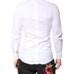 Dolce & Gabbana White Cotton GOLD Dress Formal Collared Shirt