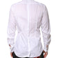 Dolce & Gabbana White GOLD Cotton Poplin Bib Men Dress Shirt