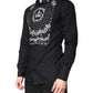 Dolce & Gabbana Black White Bandana GOLD Formal Dress Shirt