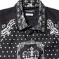 Dolce & Gabbana Black White Bandana GOLD Formal Dress Shirt