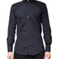 Dolce & Gabbana Dark Blue MARTINI Cotton Formal Dress Shirt