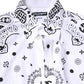 Dolce & Gabbana White Black Bandana MARTINI Men Dress Shirt