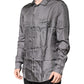 Dolce & Gabbana Gray Polka Dot Silk Long Sleeve Shirt