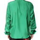 Dolce & Gabbana Green Silk Satin Long Sleeves Casual Shirt