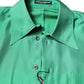 Dolce & Gabbana Green Silk Satin Long Sleeves Casual Shirt