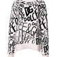 Dolce & Gabbana White Black Logo Print Women Pullover Sweater