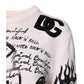 Dolce & Gabbana White Black Logo Print Women Pullover Sweater