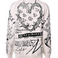 Dolce & Gabbana White Black Logo Print Women Pullover Sweater
