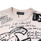 Dolce & Gabbana White Black Logo Print Women Pullover Sweater