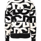 Dolce & Gabbana White Black Logo Print Women Pullover Sweater