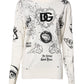 Dolce & Gabbana White Logo Angel Print Women Pullover Sweater