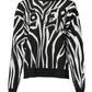 Dolce & Gabbana Black White Print Women Pullover Sweater