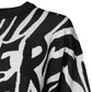 Dolce & Gabbana Black White Print Women Pullover Sweater