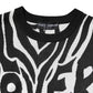 Dolce & Gabbana Black White Print Women Pullover Sweater