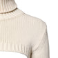 Dolce & Gabbana Ivory Cashmere Turtleneck Cropped Top Sweater