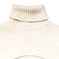 Dolce & Gabbana Ivory Cashmere Turtleneck Cropped Top Sweater