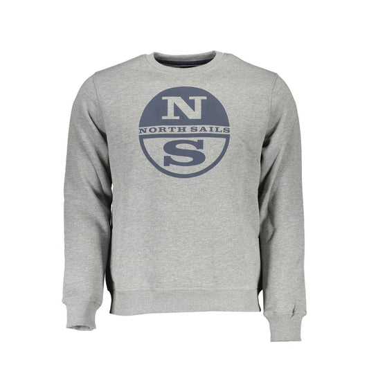 North Sails Gray Cotton Men Sweater Mens Sweater