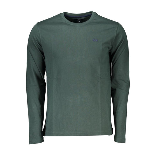 La Martina Elegant Crew Neck Green Tee with Embroidery Mens T-Shirt