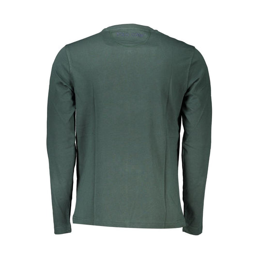 La Martina Elegant Crew Neck Green Tee with Embroidery Mens T-Shirt