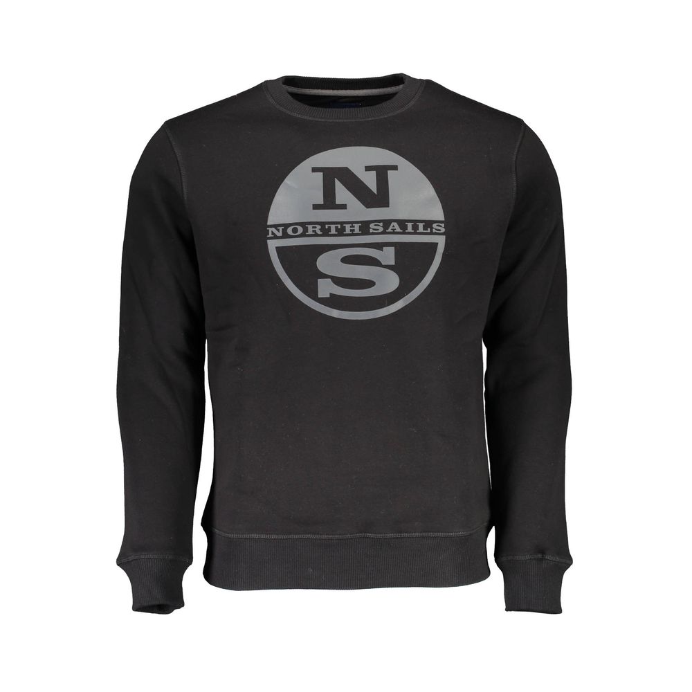 North Sails Black Cotton Men Sweater Mens Sweater