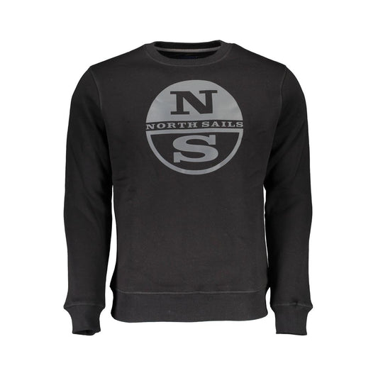 North Sails Black Cotton Men Sweater Mens Sweater