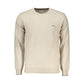 Harmont & Blaine Beige Crew Neck Luxury Sweater with Embroidery Mens Sweater