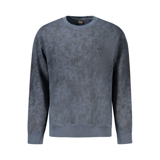 Hugo Boss Blue Cotton Men Sweater Mens Sweater