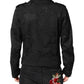 Dolce & Gabbana Black Brocade Cotton Full Zip Biker Jacket