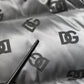 Dolce & Gabbana Silver Logo Full Zip Hooded Quilted Jacket