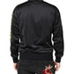 Dolce & Gabbana Black Logo Turtleneck Zip Bomber Jacket