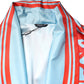 Dolce & Gabbana Blue Red Coral Print Wrap Robe Coat Jacket