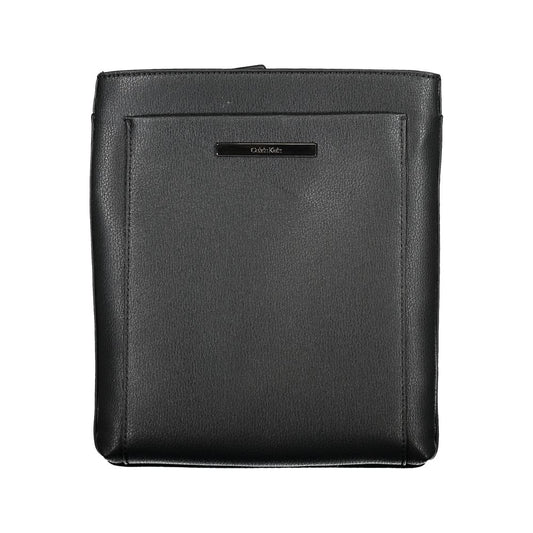 Calvin Klein Elegant Black Shoulder Bag with Contrasting Details Mens Shoulder Bag