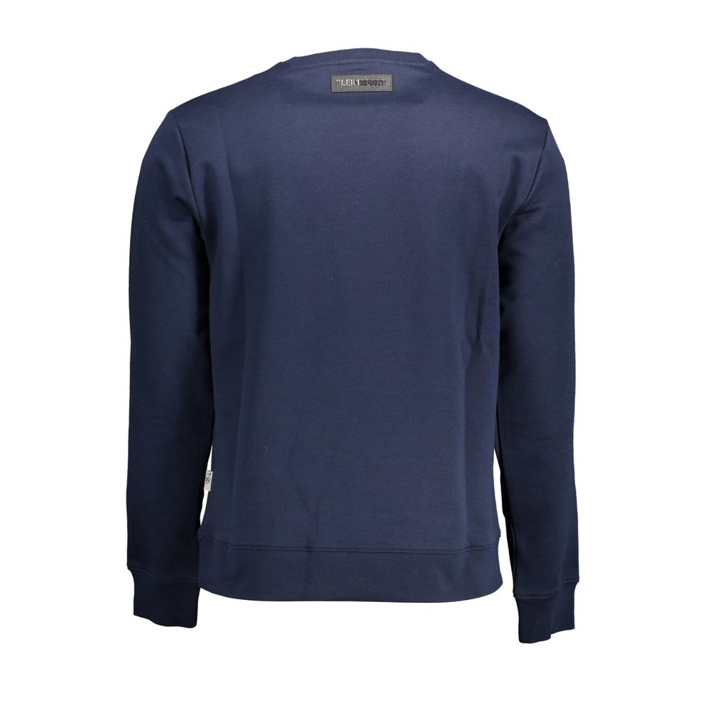 Plein Sport Blue Cotton Men Sweater Mens Sweater