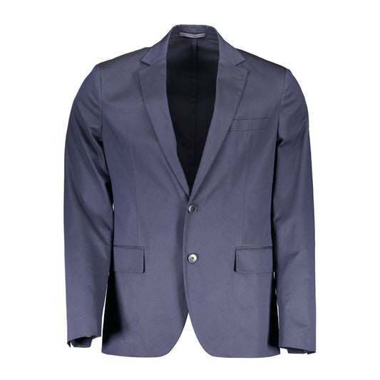 Gant Blue Cotton Men Jacket Mens Blazer