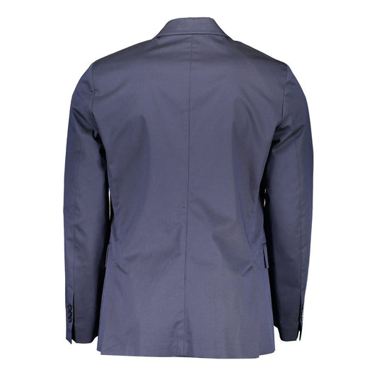 Gant Blue Cotton Men Jacket Mens Blazer