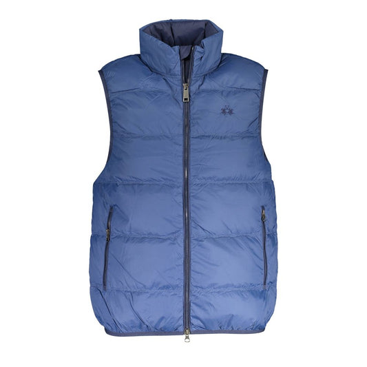 La Martina Blue Polyamide Men Jacket Mens Jacket