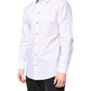 Dolce & Gabbana White Stripes Cotton GOLD Formal Dress Shirt
