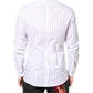 Dolce & Gabbana White Stripes Cotton GOLD Formal Dress Shirt