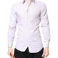 Dolce & Gabbana White Striped Cotton GOLD Long Sleeves Shirt
