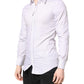 Dolce & Gabbana White Striped Cotton GOLD Long Sleeves Shirt