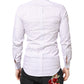 Dolce & Gabbana White Striped Cotton GOLD Long Sleeves Shirt