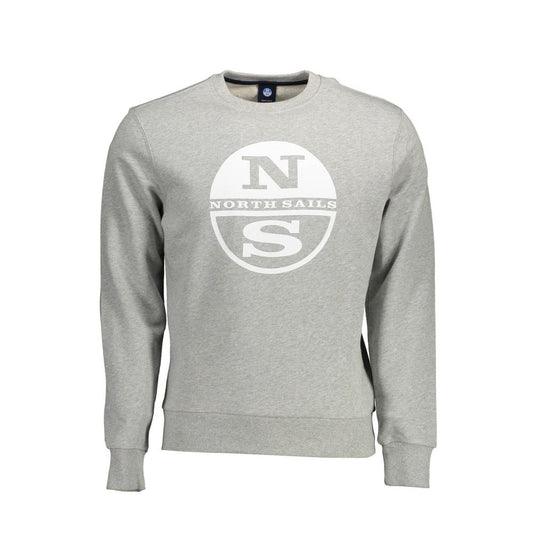 North Sails Gray Cotton Men Sweater Mens Sweater